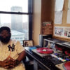 DJ Big Rob relaxes before DJing live on 93.7 WBLK in Buffalo, NY, Also heard to Toronto, ON.