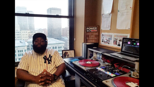 DJ Big Rob relaxes before DJing live on 93.7 WBLK in Buffalo, NY, Also heard to Toronto, ON.